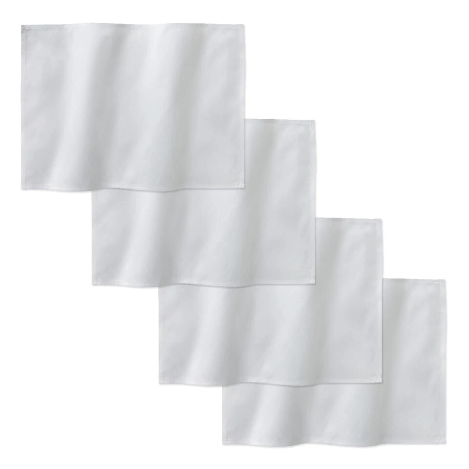 DDDDD Placemat Rhombus - 50x35cm - Wit - 4 Stuks 1 DDDDD Placemat Rhombus - 50x35cm - Wit - 4 Stuks