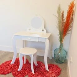 MISOU Make Up Tafel Kinderen Met Spiegel En Kruk Kaptafel -Woonmeubelwinkel 1000085001 0110