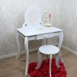 MISOU Make Up Tafel Kinderen Met Spiegel En Kruk Kaptafel -Woonmeubelwinkel 1000085001 0111