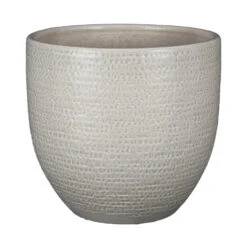 Mica Decorations Plantenpot - Terracotta - Lichtgrijs - D24/H22 Cm