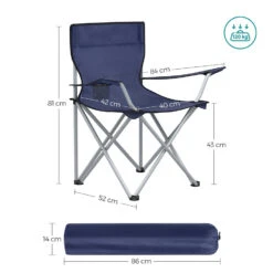 ACAZA Set Van 2 Opvouwbare Campingstoelen - Blauw -Woonmeubelwinkel 1000085846 0103