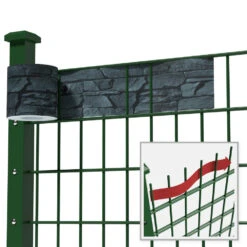 Tectake - Privacyfolie Voor Hek/tuinscherm - 35 M - 19 Cm Hoog - Leisteenlook -Woonmeubelwinkel 1000086068 0104