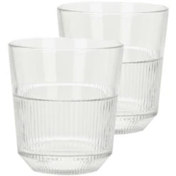 Excellent Houseware Whisky Glazen - 4x - Transparant - 270 Ml - 8x8cm