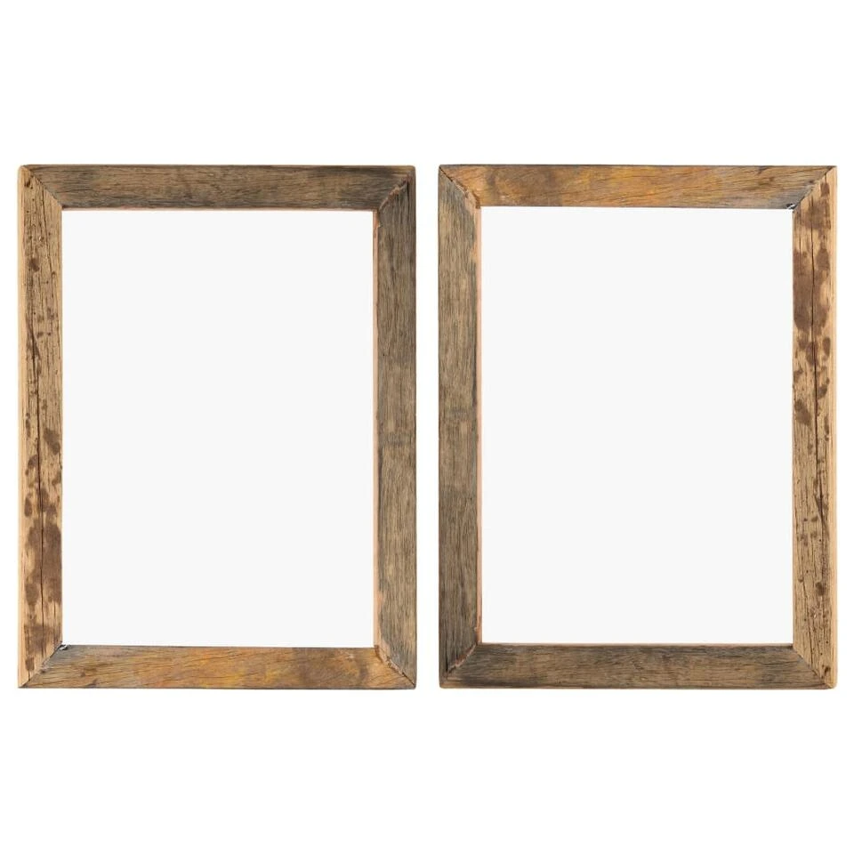 VidaXL Fotolijsten 2 St 50x60 Cm Massief Gerecycled Hout En Glas 1 VidaXL Fotolijsten 2 St 50x60 Cm Massief Gerecycled Hout En Glas