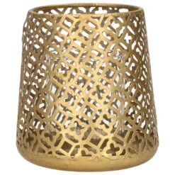 Countryfield Luxe Theelichthouder - Metaal - Goud - D14 X H15 Cm