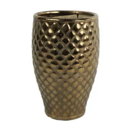 Countryfield Bloemenvaas Eldorado - Terracotta - Goud - D19 X H30 Cm