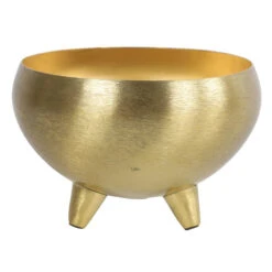 Countryfield Bloemen/plantenpot Vegas - Metaal/nikkel - Goud - D16 X H11.5 Cm
