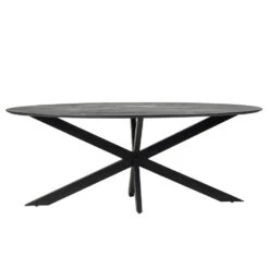 Giga Meubel Eettafel Ovaal Zwart 200cm - X-Poot - Tafel Ziggy