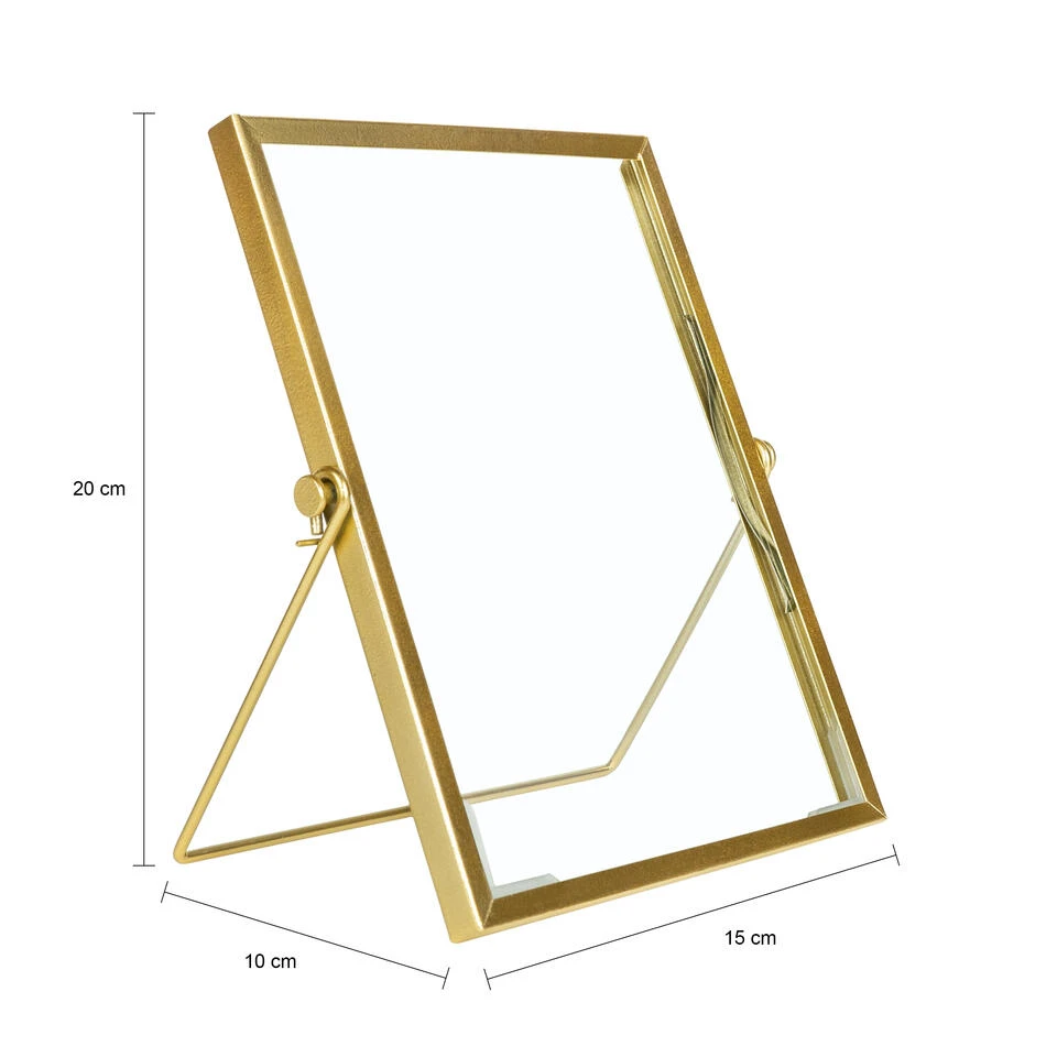 QUVIO Fotolijst Staand - 15 X 20 Cm - Staal - Goud 2 QUVIO Fotolijst Staand - 15 X 20 Cm - Staal - Goud - Afbeelding 2