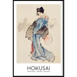 Walljar - Katsushika Hokusai - Woman - Poster Met Lijst / 70 X 100 Cm
