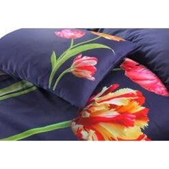 Papillon Dekbedovertrek Tulips - 200x200/220 Cm - Navy -Woonmeubelwinkel 1000093565 0103