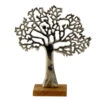 Merkloos Decoratie Levensboom - Tree Of Life - Aluminium/hout - 23 X 26 Cm - Z