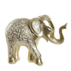 Items Olifant Dierenbeeld - Goud - Polyresin - 28 X 11 X 22 Cm