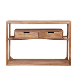 Industriële Sidetable Sabi Mangohout 2 Lades - 35x110x76 Cm - Mangohout - Bruin