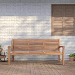 CLP Teakbank Halden 200 Cm -Woonmeubelwinkel 1000095885 0102