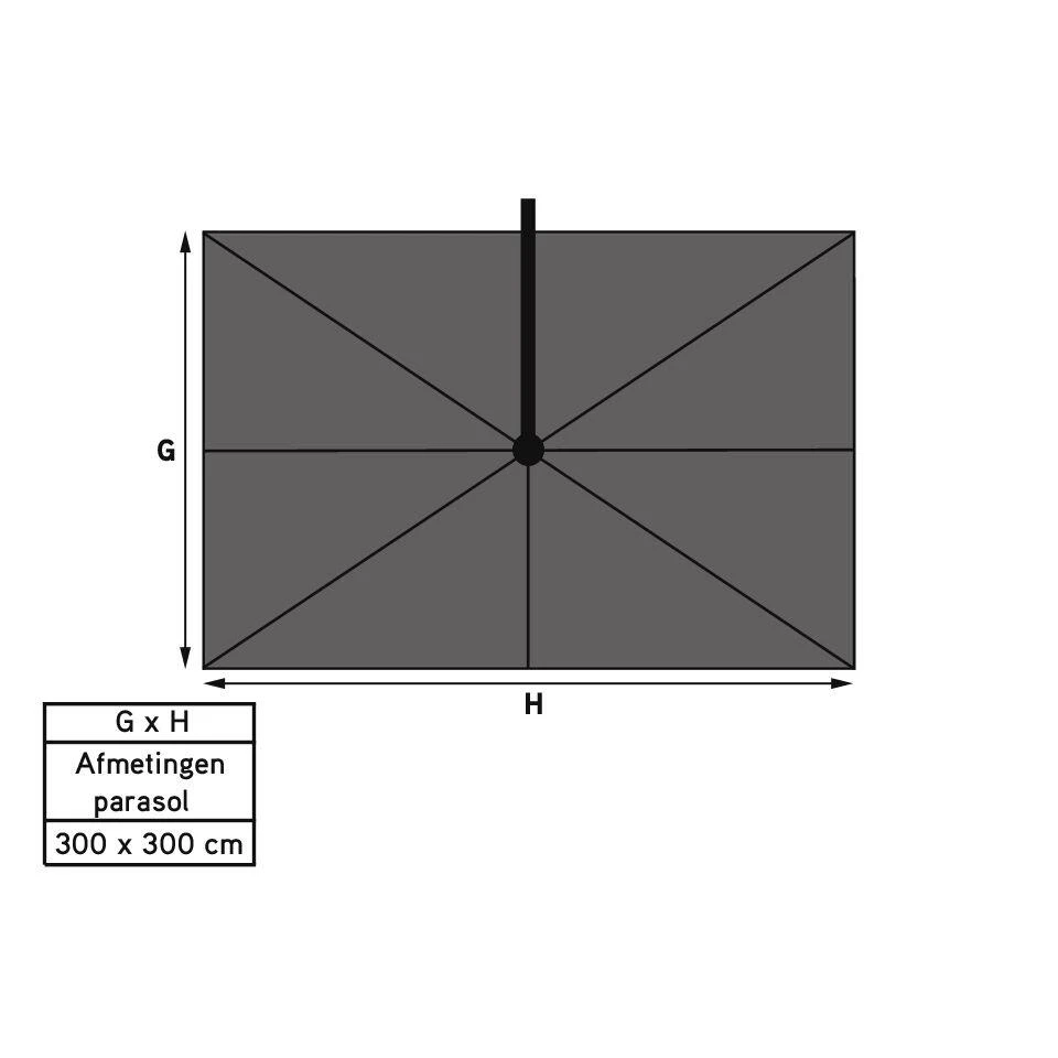 Nesling Coolfit Zweefparasol 3,0 X 3,0m, Gebroken Wit 3 Nesling Coolfit Zweefparasol 3,0 X 3,0m, Gebroken Wit - Afbeelding 3