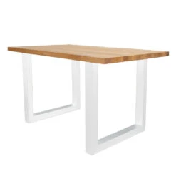 Eettafel Rover Eikenhout 180x90 U-poot Wit - 180x90x76 Cm - Eikenhout - Bruin