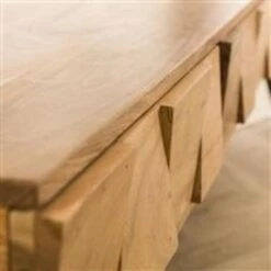 Sidetable Alisa Acaciahout 2 Lades - 40x125x77 Cm - Hout - Bruin -Woonmeubelwinkel 1000098705 0102