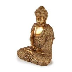 Arte R Boeddha Beeld Zittend - Polyresin - Goud - 33 Cm - Binnen