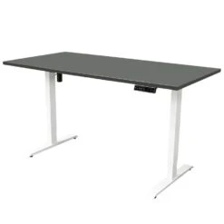 Elektrisch Verstelbaar Bureau - 160x80 Cm - Single Motor - Wit / Antraciet