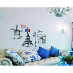 Parijs Vinyl - Muursticker - Multi