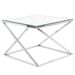 Beliani Salontafel BEVERLY - Zilver Glas