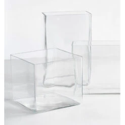 Mica Decorations Vaas - Accubak - Transparant - Glas - 30 X 10 X 20 Cm -Woonmeubelwinkel 1214863878 0103