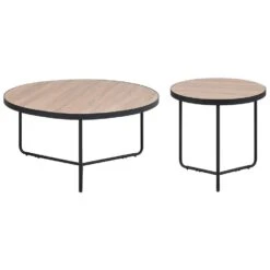 Beliani Bijzettafel MELODY - Lichte Houtkleur Mdf