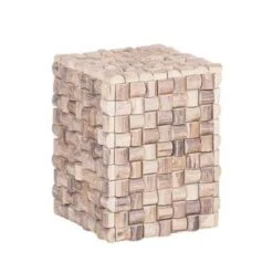 Beliani Bijzettafel CAJEME - Lichte Houtkleur Teakhout