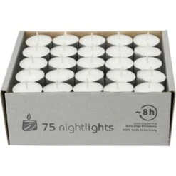Enlightening Candles Waxinelichtjes - Maxi - 75x - Wit - 8 Branduren