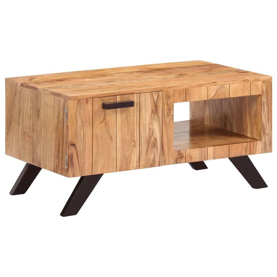 VidaXL Salontafel 90x50x45 Cm Massief Acaciahout 1 VidaXL Salontafel 90x50x45 Cm Massief Acaciahout