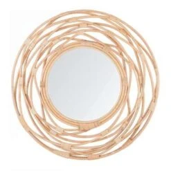 Beliani Wandspiegel BURGIS - Beige Rotan