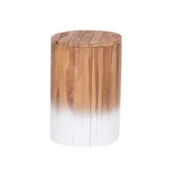 Beliani Bijzettafel MOVAS - Lichte Houtkleur Teakhout