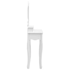 VidaXL Kaptafelset Met Kruk 50x59x136 Cm Paulowniahout Wit -Woonmeubelwinkel 1832c287fa53445191b9c6b1e598ae39