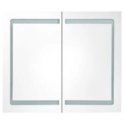 VidaXL Badkamerkast Met Spiegel En LED 80x12x68 Cm Glanzend Wit -Woonmeubelwinkel 24b5946431a44ab2a8490666e55a8a8c