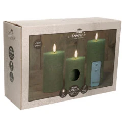 Anna's Collection LED Stompkaarsen Met Afstandsbediening - 3x - Jade Groen -Woonmeubelwinkel 2df9a9e224b64fcbba90632ec83fc01d