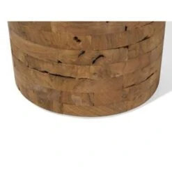 Beliani Bijzettafel BRANT - Lichte Houtkleur Teakhout -Woonmeubelwinkel 394299309b2446708fba1d9e1b811646