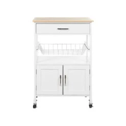 Beliani Keukentrolley LUGO - Wit Mdf -Woonmeubelwinkel 4329a69e8f3f488a9a471fad9b21ff87