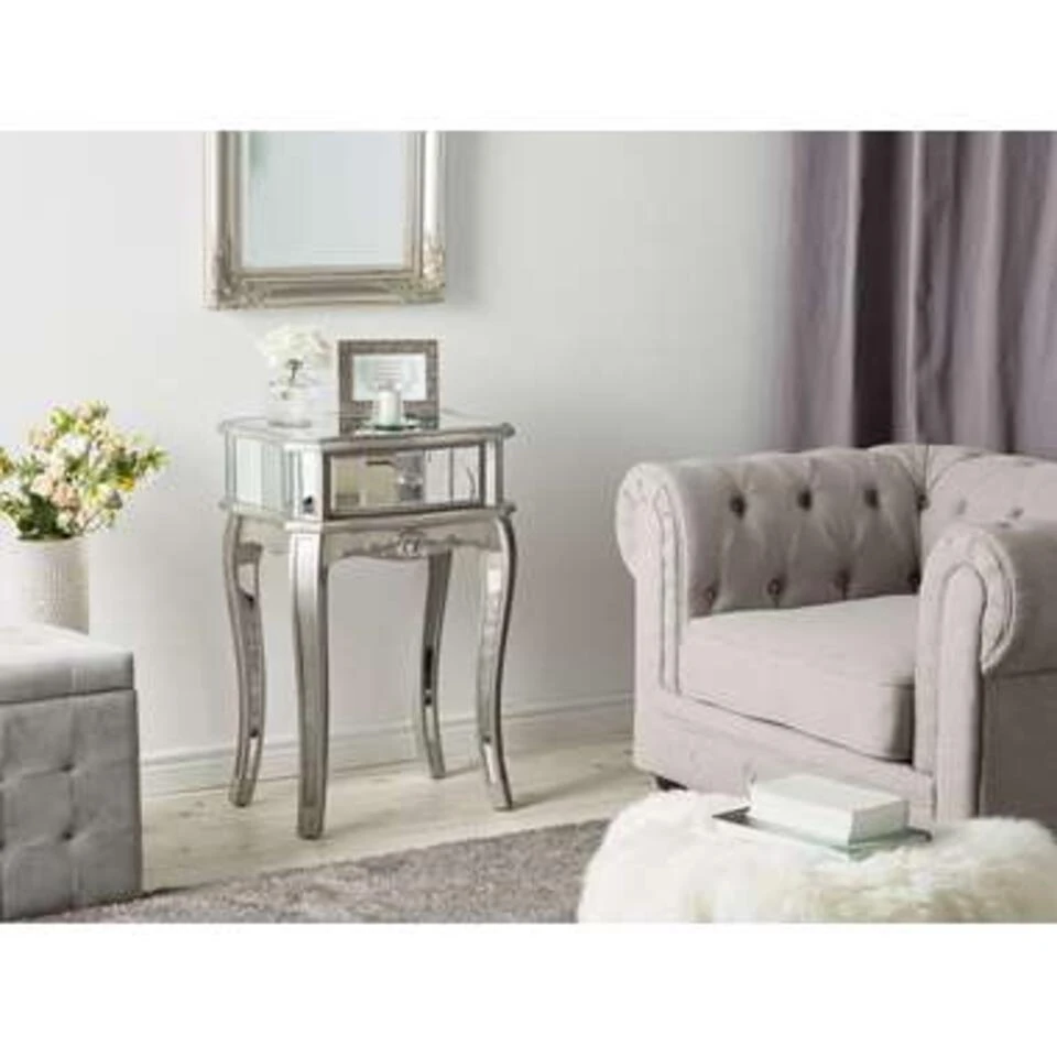 Beliani Consoletafel SOMMA - Zilver Glas 2 Beliani Consoletafel SOMMA - Zilver Glas - Afbeelding 2