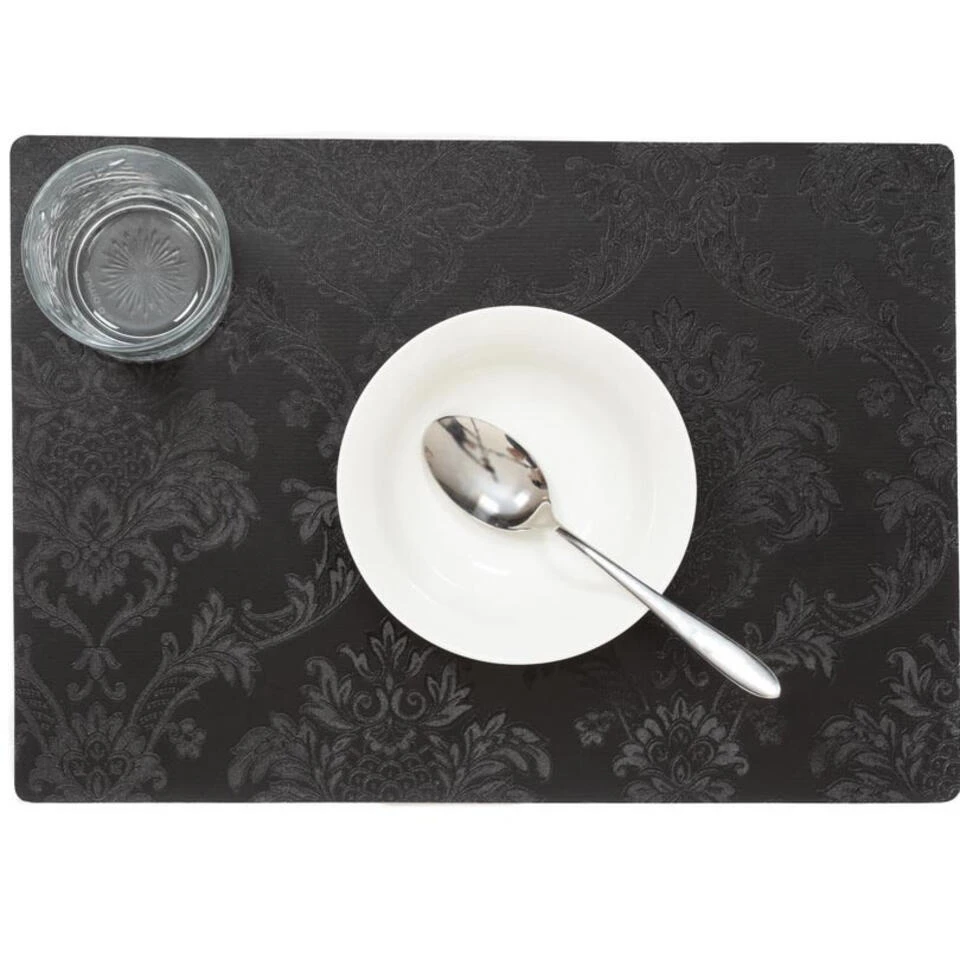 Wicotext Placemats - 4 Stuks - Amatista - Zwart - 43 X 30 Cm 2 Wicotext Placemats - 4 Stuks - Amatista - Zwart - 43 X 30 Cm - Afbeelding 2