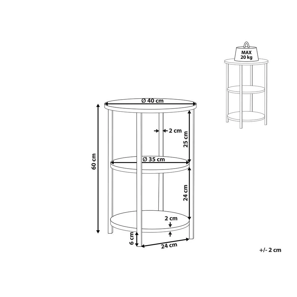 Beliani Bijzettafel TOLAR - Donkere Houtkleur Vezelplaat 3 Beliani Bijzettafel TOLAR - Donkere Houtkleur Vezelplaat - Afbeelding 3