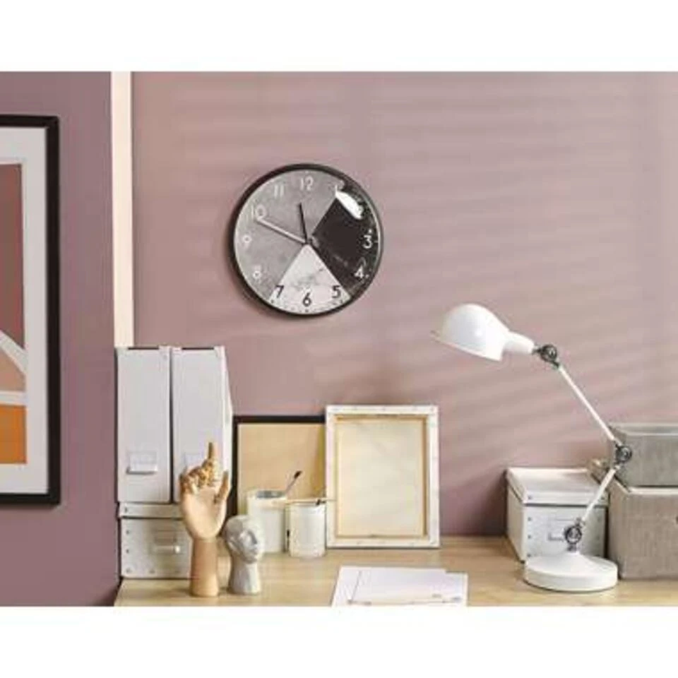 Beliani Wandklok DAVOS - Grijs Glas 2 Beliani Wandklok DAVOS - Grijs Glas - Afbeelding 2