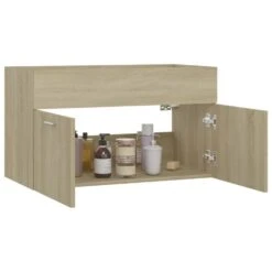 VidaXL Wastafelkast 80x38,5x46 Cm Spaanplaat Sonoma Eikenkleurig -Woonmeubelwinkel 52ab30e4792d4d24a2c6d1a67377902e