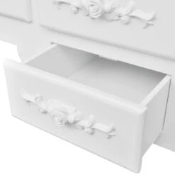 VidaXL Kaptafel Met Krukje En 3 Spiegels Wit -Woonmeubelwinkel 5efebc489507406fb40c405cf3654a53