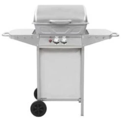 VidaXL Gasbarbecue En Grill Met 2 Kookzones Roestvrij Staal Zilver -Woonmeubelwinkel 6a3307e1e7284cf2b9365c0b955843bf