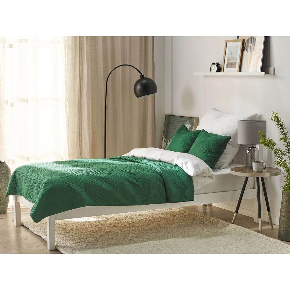 Beliani Sprei BABAK - Groen Polyester 2 Beliani Sprei BABAK - Groen Polyester - Afbeelding 2