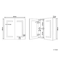 Beliani Badkamerkast Met Spiegel MAZARREDO - Wit Multiplex -Woonmeubelwinkel 80fe2d4152114593a06b76fc0445daa4