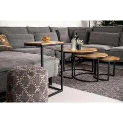 HSM Collection Bijzettafel Read - Naturel/zwart - 38x30x65 Cm -Woonmeubelwinkel 81021320 0400