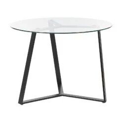 Beliani Eettafel KEBRI - Zwart Veiligheidsglas -Woonmeubelwinkel 843eb0b2de284a259b2f9eca60f8fdf7