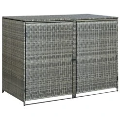 VidaXL Containerberging Dubbel 148x77x111 Cm Poly Rattan Antraciet -Woonmeubelwinkel 8c37e254ae6143abbafdf3fd1e5c8f02